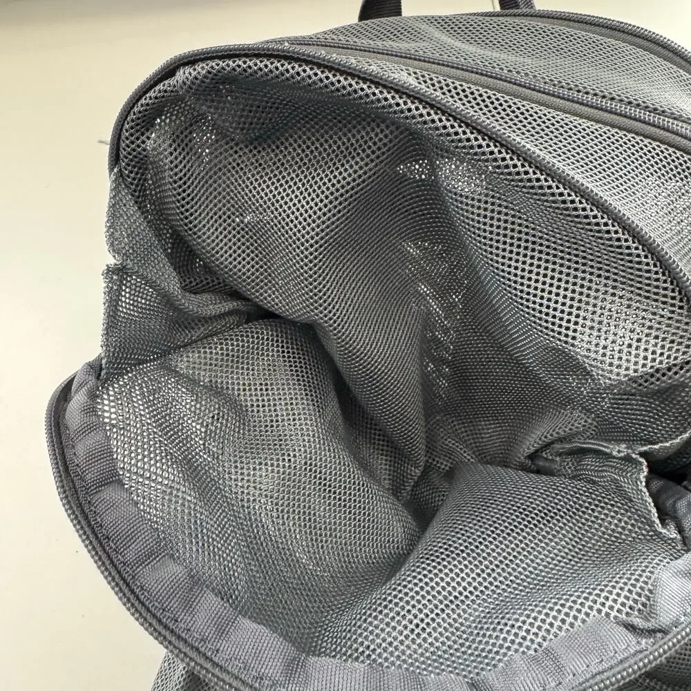 Nike Brasilia MESH Training Gym School Backpack Gray Security Mesh